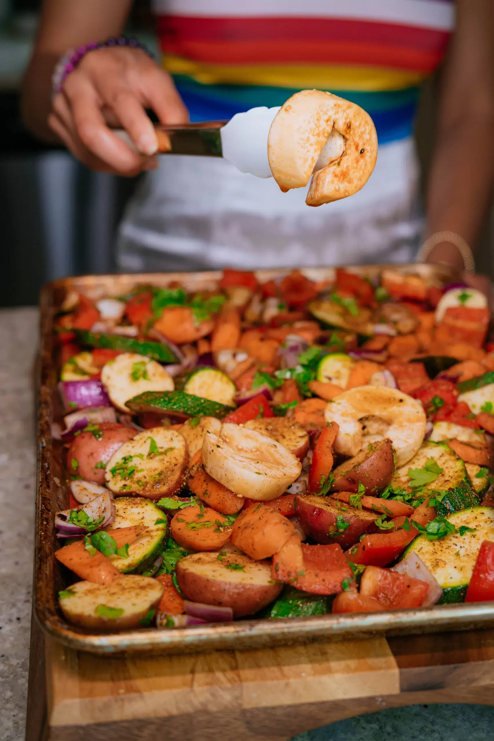Vegan Shrimp Sheet Pan Dinner
