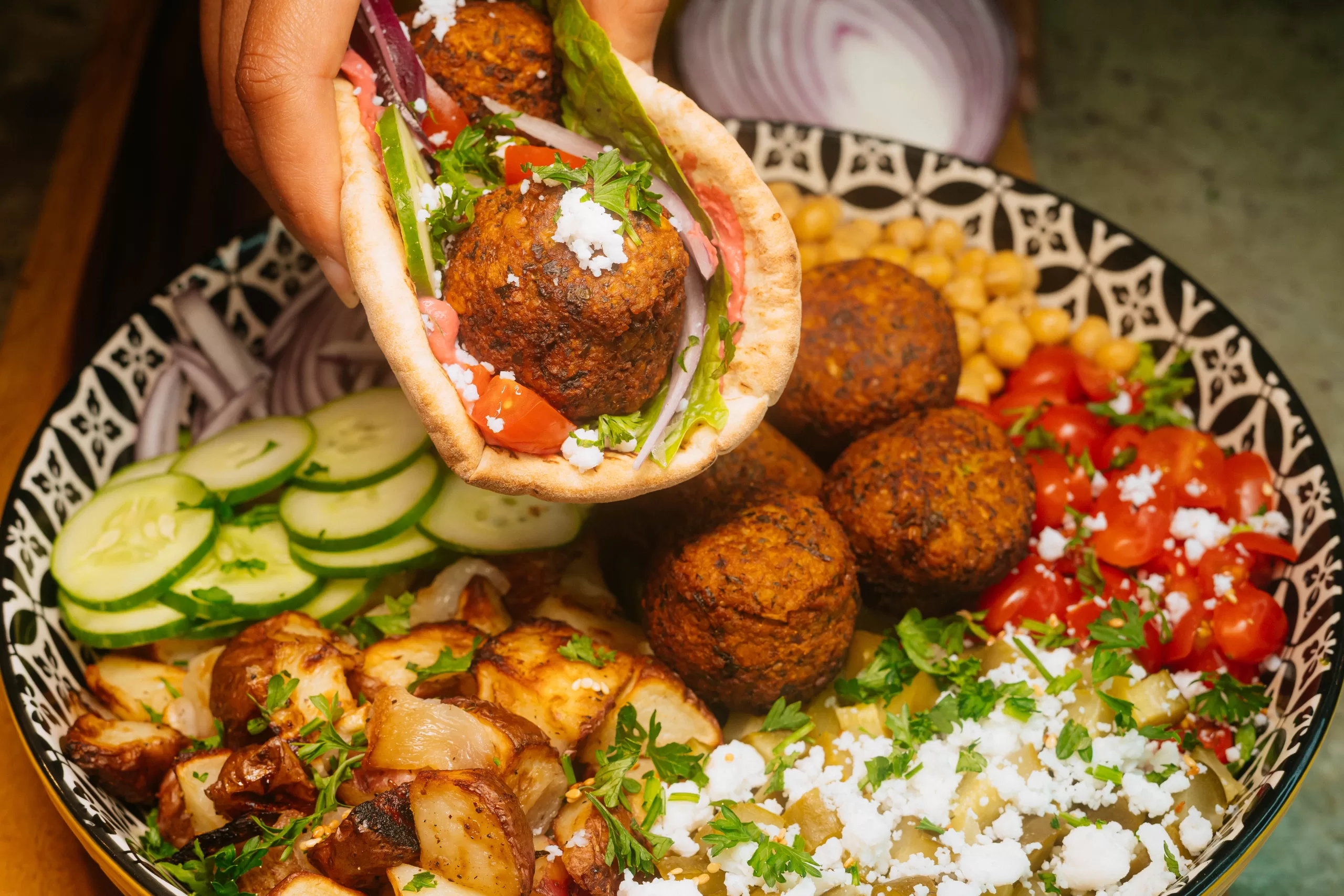 Lentil Falafel Feast