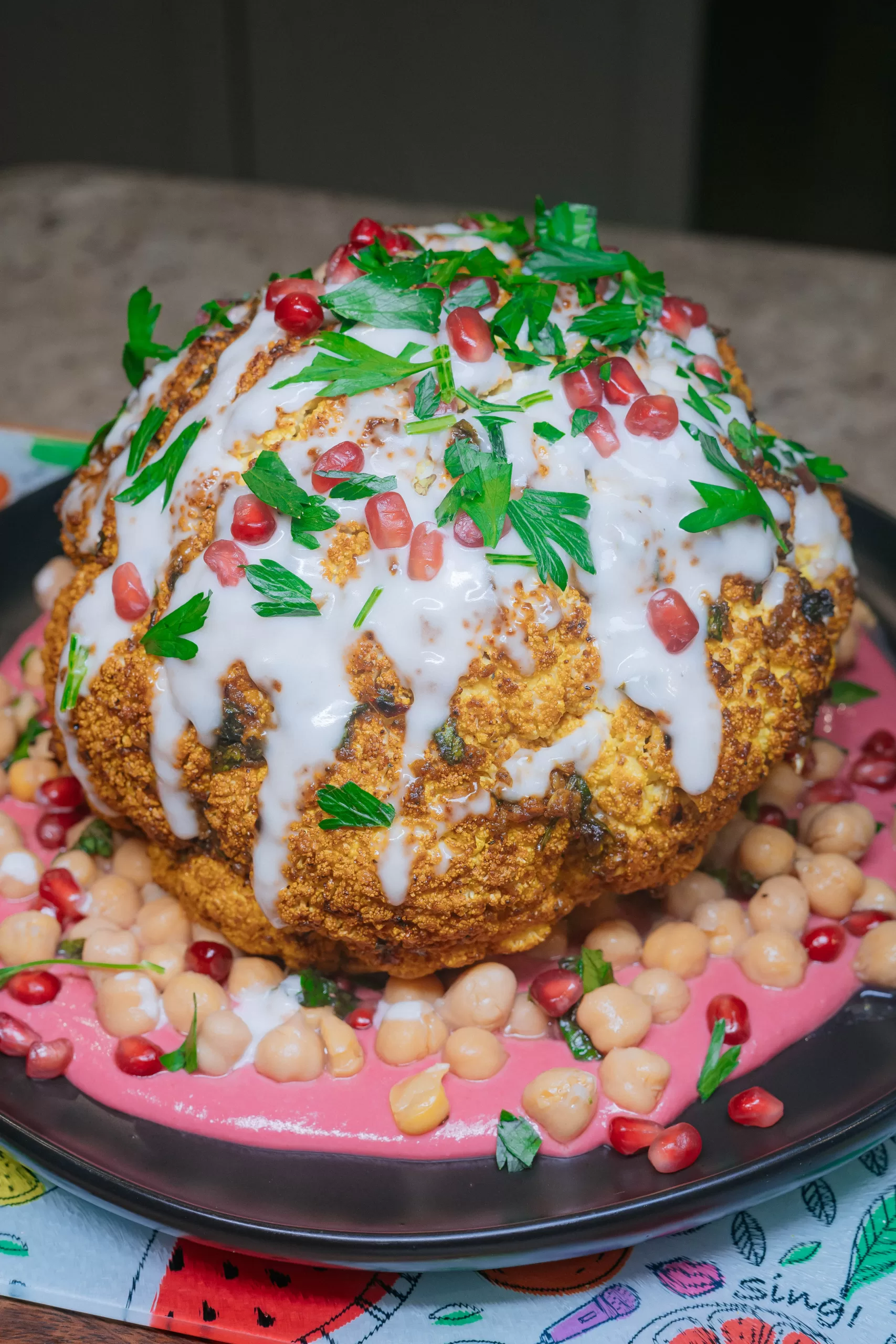 Whole Roasted Curry Cauliflower